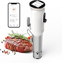INKBIRD 2.4G WiFi Sous Vide Cooker ISV-101W, 1000 Watts Sous Vide Machine Thermal Immersion Circulators 3D Water Circulation Heating with App Preset and Machine Recipes, Pre-alarm (White)