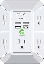 Wall Charger, Surge Protector, QINLIANF 5 Outlet Extender with 4 USB Ports
