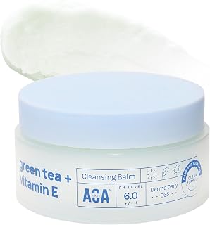 AOA STUDIO Green Tea & Vitamin E Cleansing Balm, Waterproof Makeup Remover, Oil Based Makeup