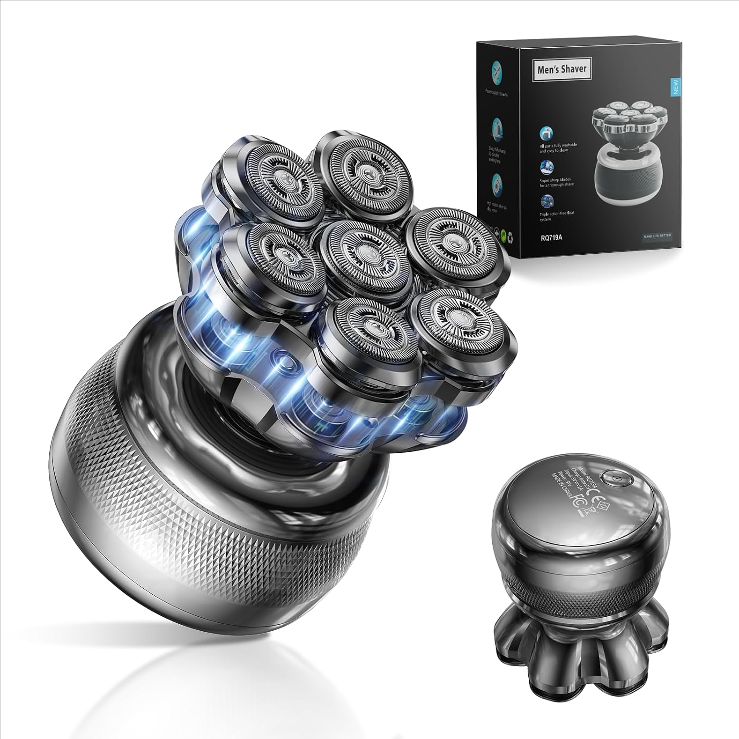 Head Shavers for Bald Men, Magnetic 7D 5-in-1 Electric Razor for Men